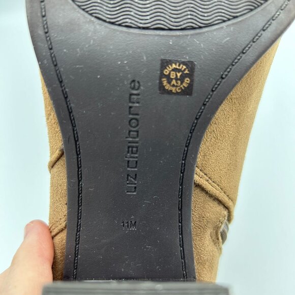 Liz Claiborne Flex Form Womens 11M  Brown Faux Suede Ankle Boots Western Buckle - Picture 6 of 11